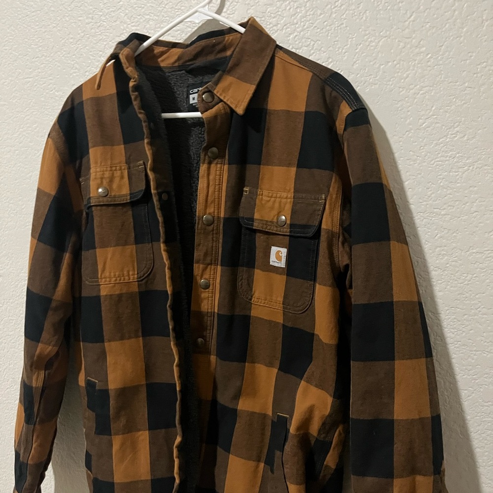 Carhartt button up flannel jacket.